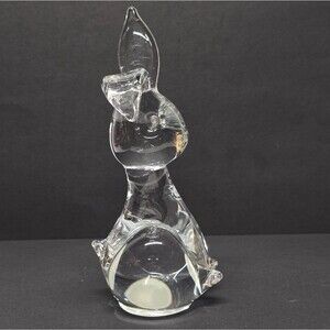 Vintage Sweden Crystal Rabbit Bunny Art Glass Figurine Paperweight Easter Decor
